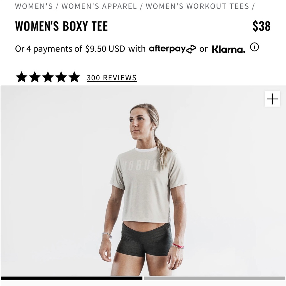 Nobull women’s box crop T - oatmeal xs